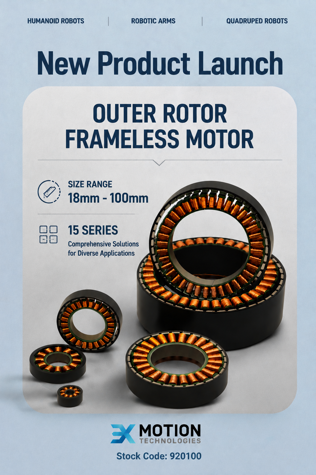 New Frameless Motor Series for Next-Generation Robotics